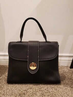 Talbots black leather purse